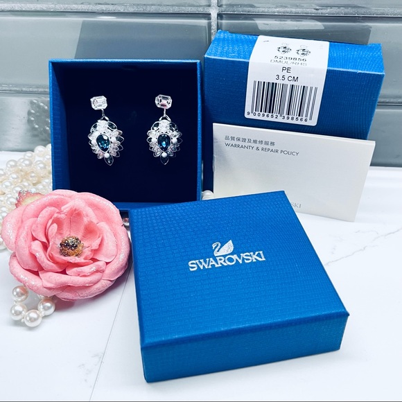 SWAROVSKI EARRINGS PHODIAM PLATED 5239856 DMUL/RHS PE 3.5 CM